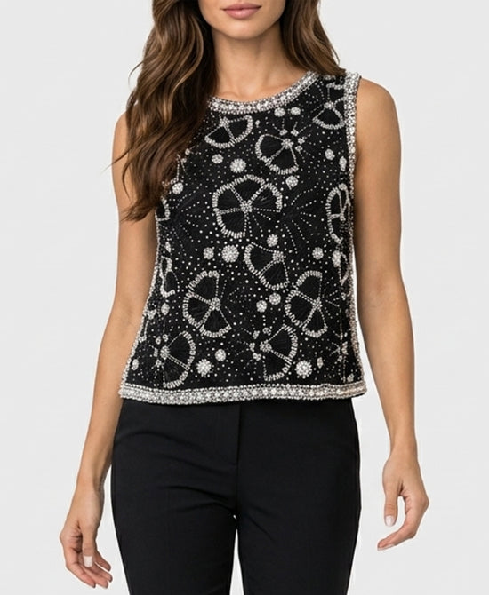 
Beaded Top w/ Pearls in BLACK view 1
