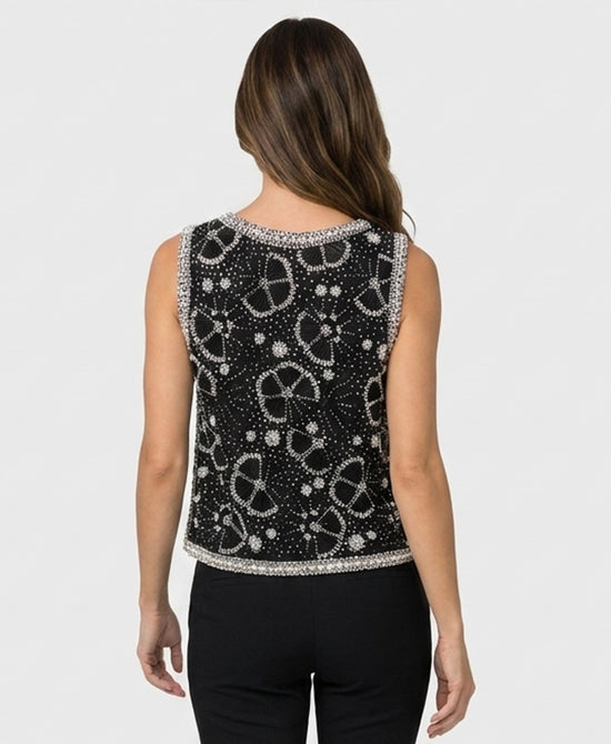 
Beaded Top w/ Pearls in BLACK view 2