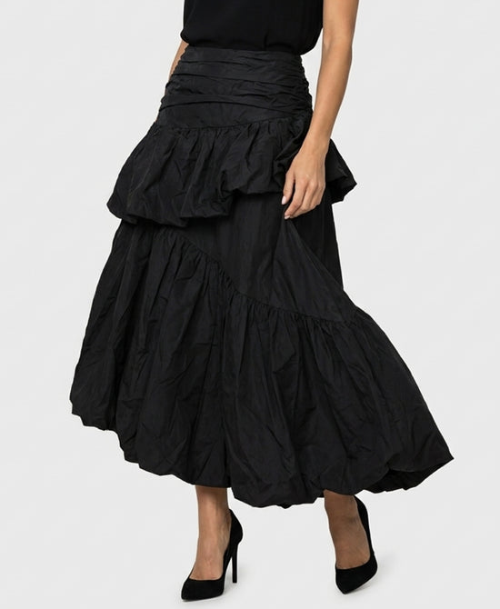 
Asymmetrical Bubble Skirt in BLACK view 1