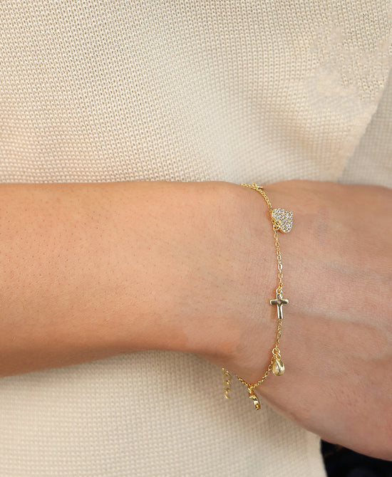 Sterling Silver Charm Bracelet view 