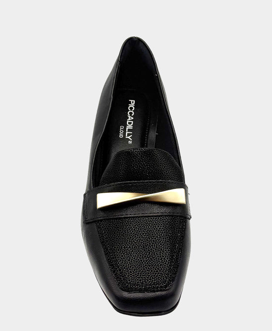 
Heeled Loafer w/ Gold Hardware in BLACK view 2
