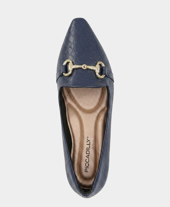 
Croc Print Chain Loafer in NAVY view 2