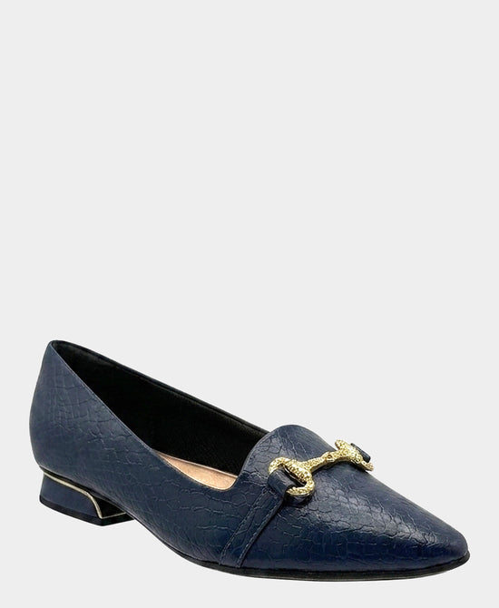 
Croc Print Chain Loafer in NAVY view 1