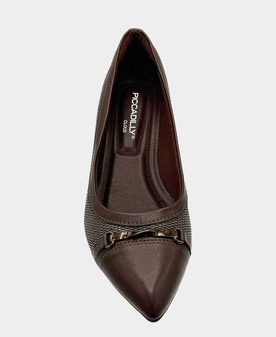 
Textured Pump w/ Bronze Hardware in BROWN view 2