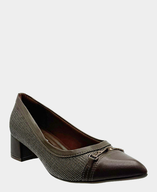
Textured Pump w/ Bronze Hardware in BROWN view 1