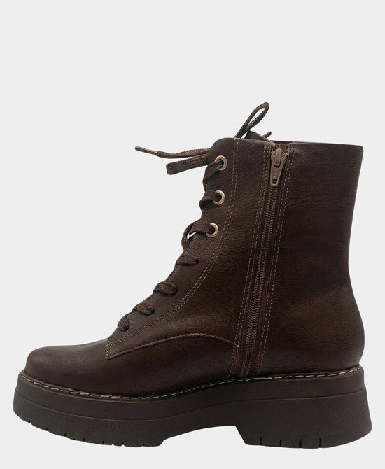 
Platform Combat Boot in BROWN view 2