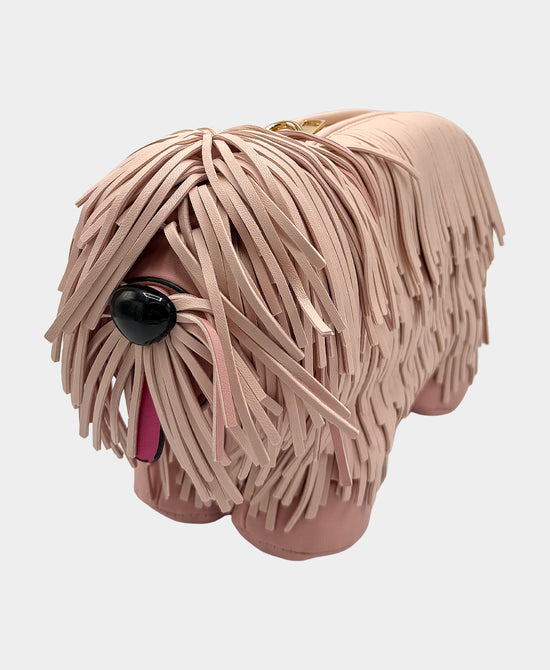 Faux Leather Fringe Dog Crossbody Bag view 