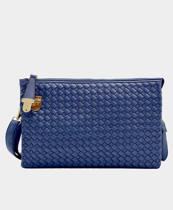 Faux Leather Woven Crossbody Bag view 