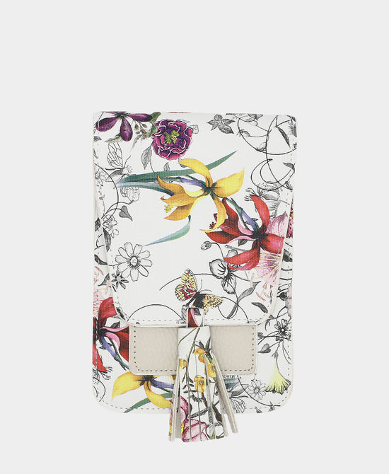 Floral Cellphone Crossbody Bag w/ Tassel view 1