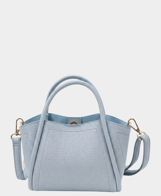 
Faux Leather Crossbody Bag in POWDER BLUE view 1