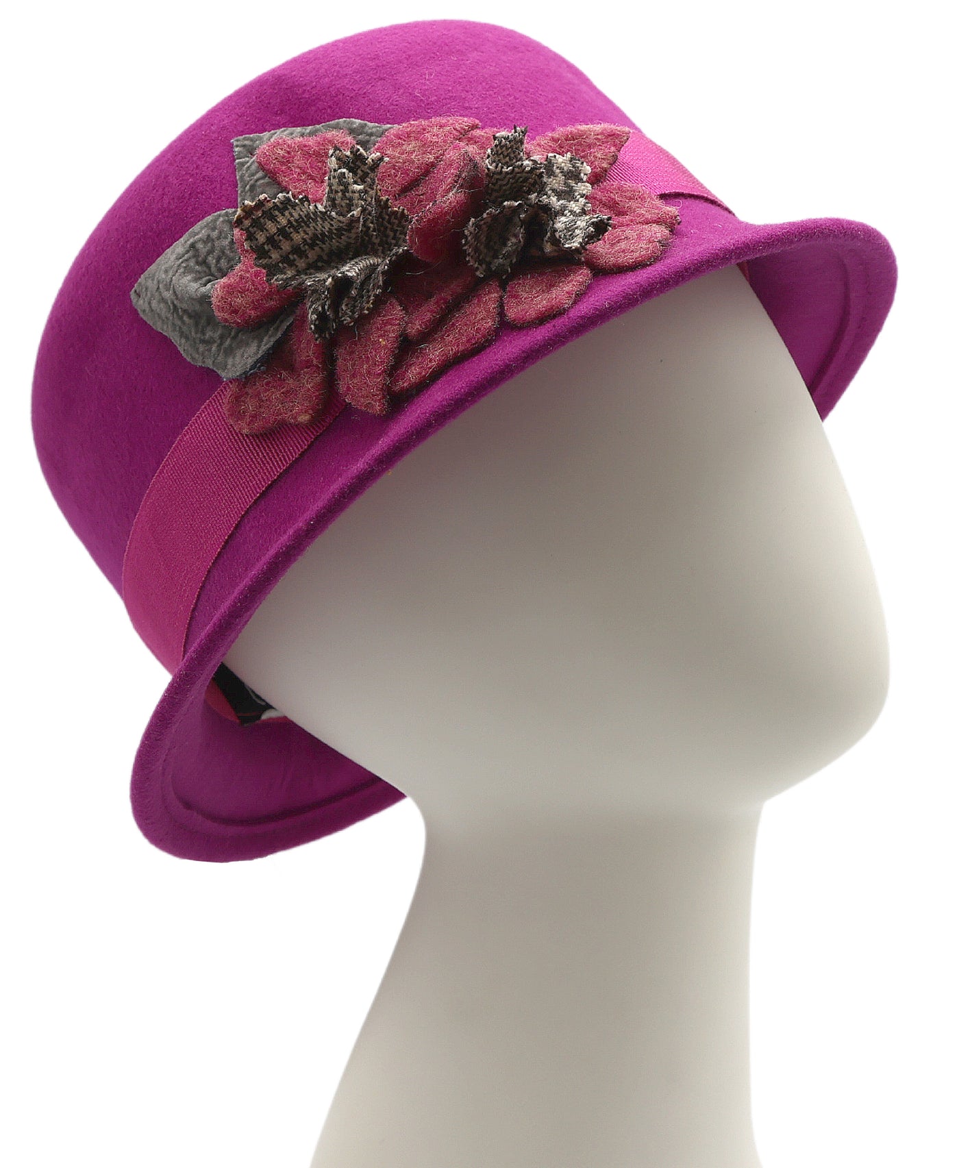 Wool Cloche Hat w/ Flower image 1