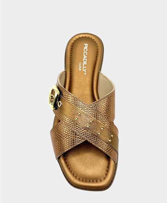 Metallic Leather Buckle Sandal view 2