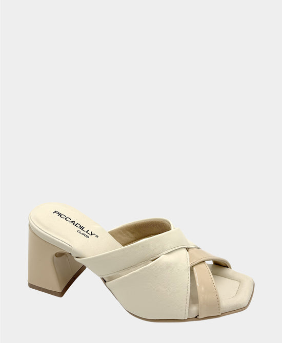 Leather Color Block Heeled Sandal view 1