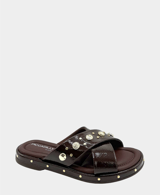 Patent Leather Studded Sandal view 1