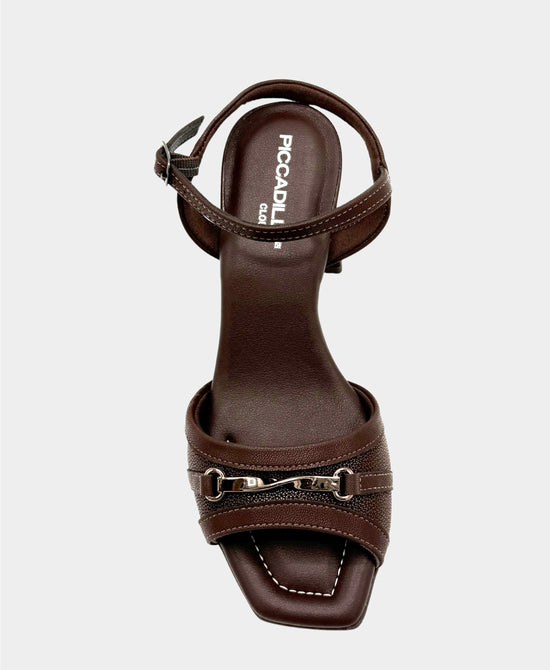 Leather Buckle Heeled Sandal view 2