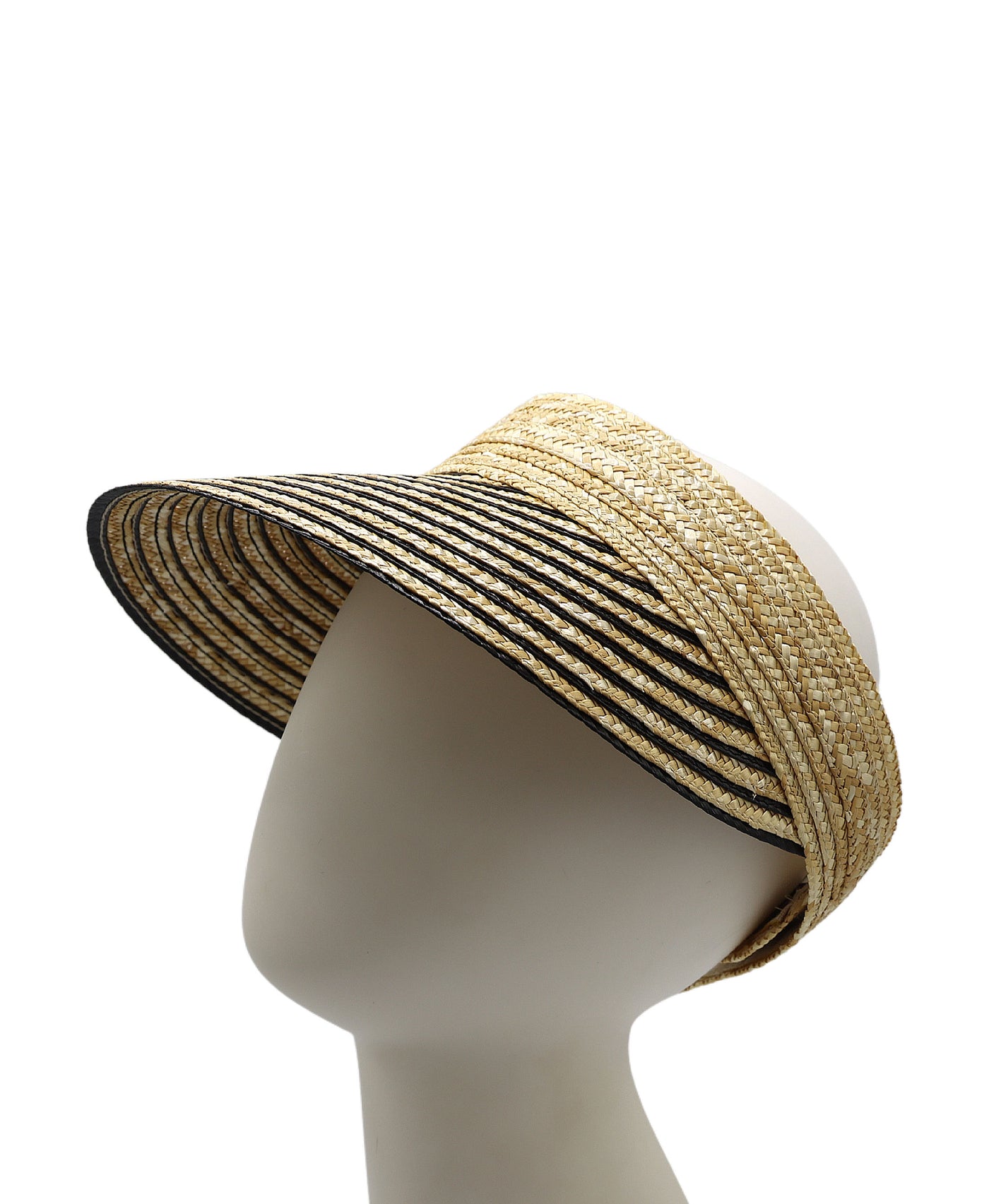 Straw Striped Visor Hat view 1