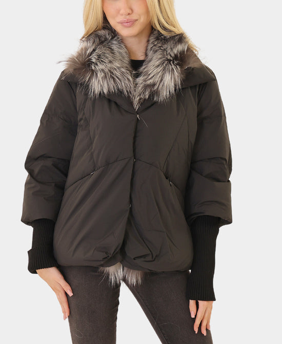 Down Jacket w/ Fox Fur Trim view 