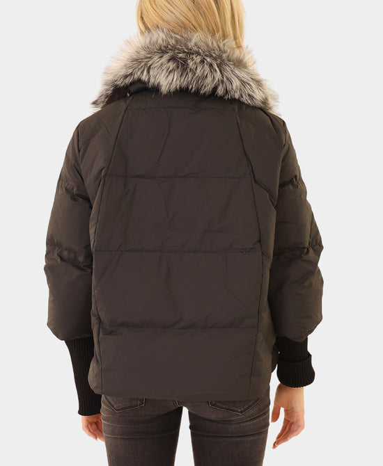 Down Jacket w/ Fox Fur Trim view 