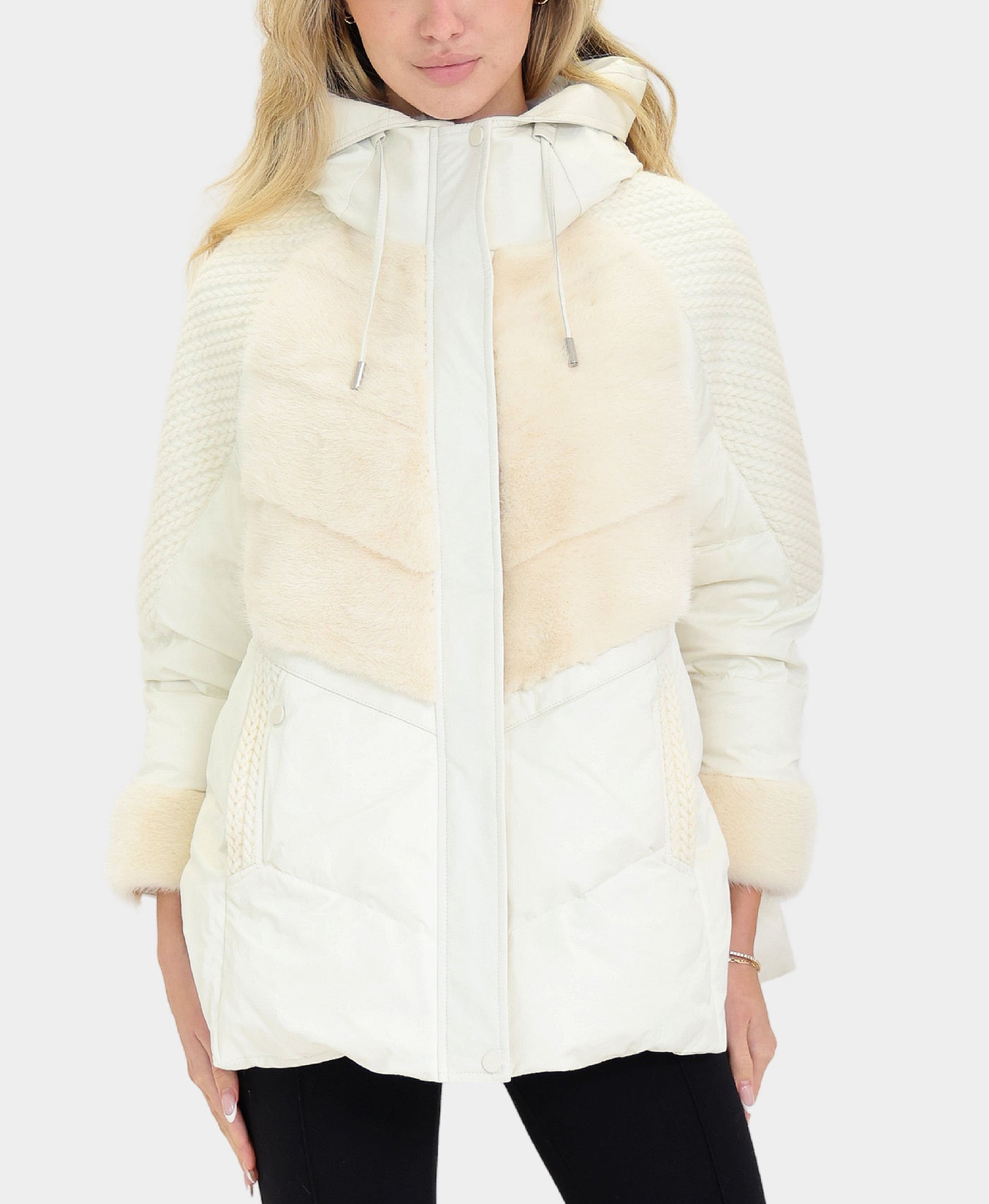 Puffer w/ Knit & Mink Fur Trim view 1