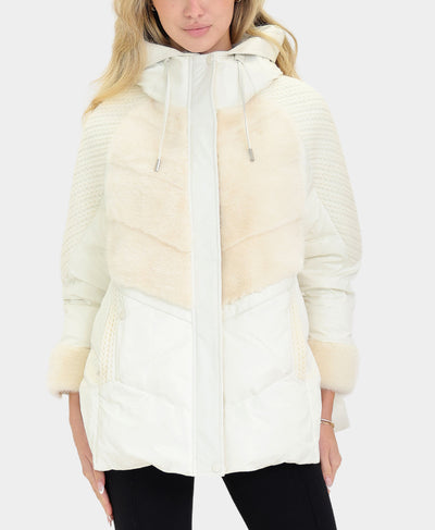 Puffer w/ Knit & Mink Fur Trim image 1
