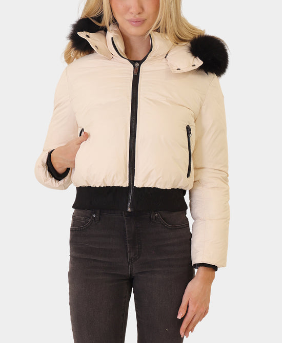 Down Jacket w/ Fox Fur Trim Hood view 