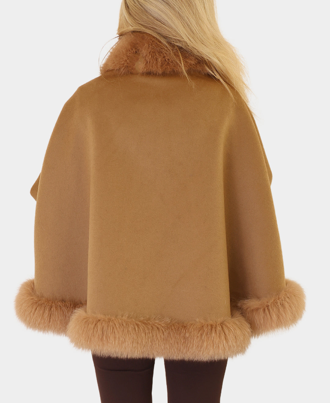 Cashmere Blend Cape w/ Fox Fur Trim – FOX'S - Online