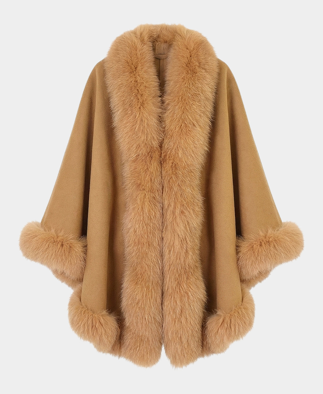 Cashmere Blend Cape w/ Fox Fur Trim – FOX'S - Online