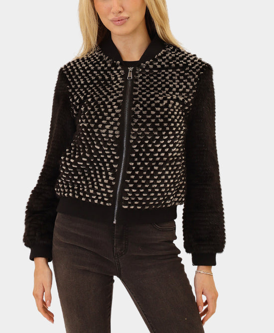 Mink Fur Bomber Jacket view 