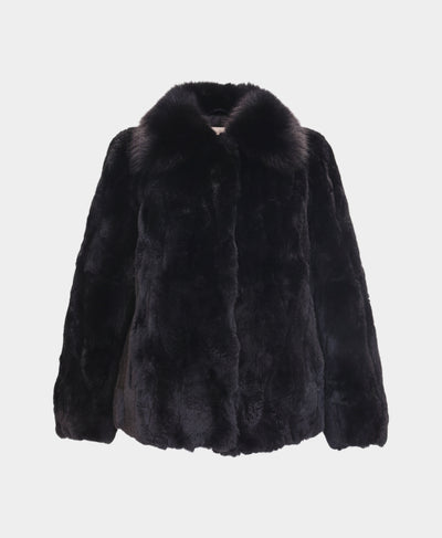 Fur Jacket w/ Fox Trim Collar image 3