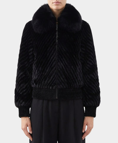 Fur Jacket w/ Fox Fur Trim Hood image 1