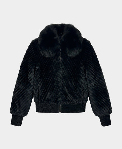 Fur Jacket w/ Fox Fur Trim Hood image 3