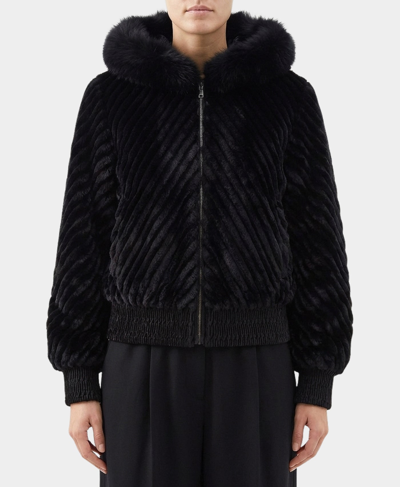 Fur Jacket w/ Fox Fur Trim Hood view 1
