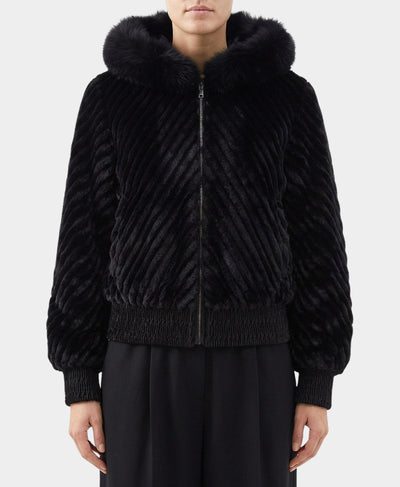 Fur Jacket w/ Fox Fur Trim Hood image 1