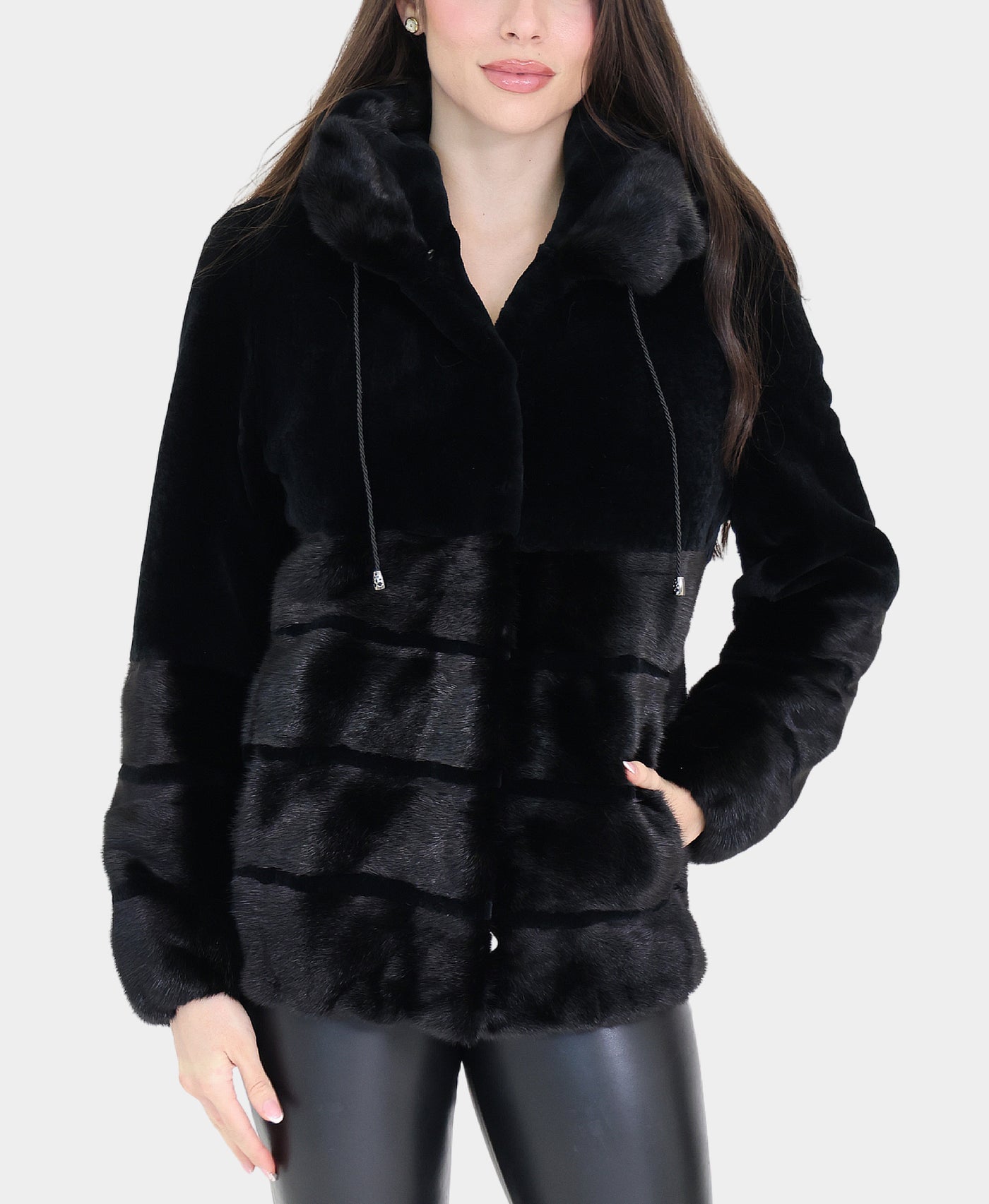 Fur Jacket w/ Mink Trim & Hood view 1