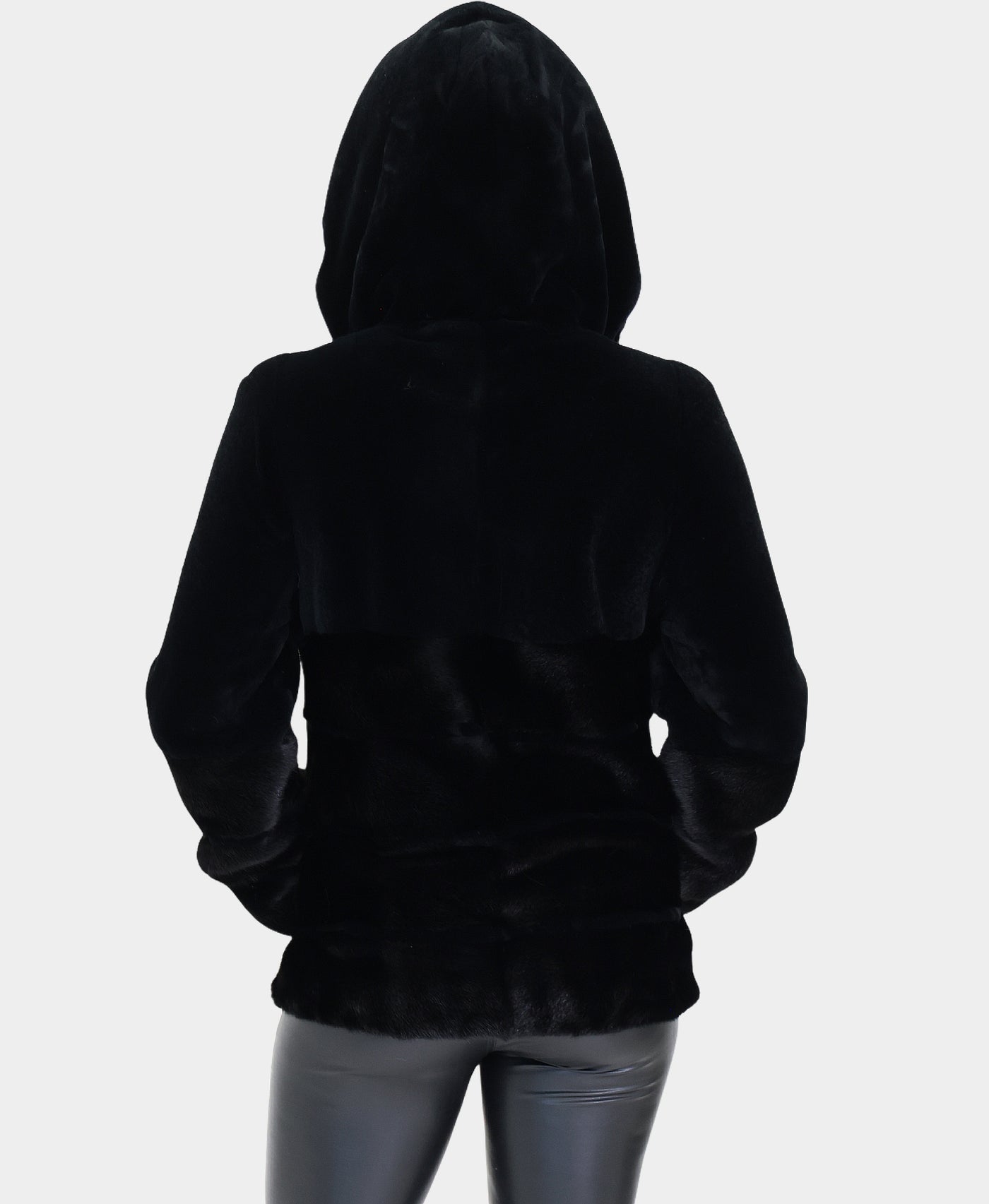 Fur Jacket w/ Mink Trim & Hood view 2