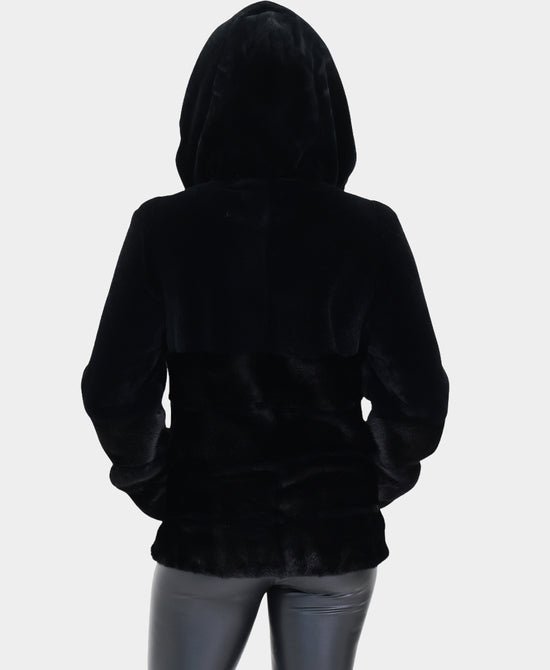 Fur Jacket w/ Mink Trim & Hood view 