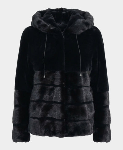 Fur Jacket w/ Mink Trim & Hood image 3