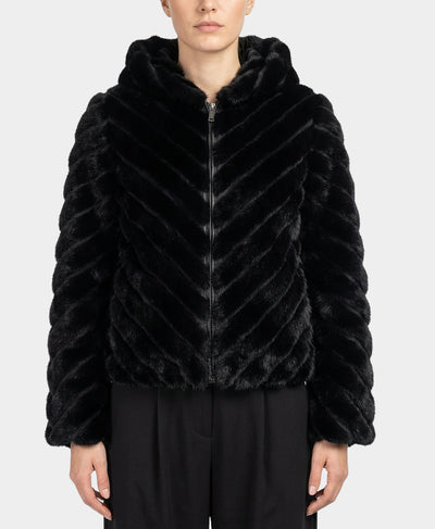 Mink Fur Bomber Jacket w/ Hood image 1