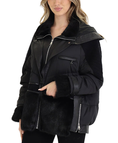 Mixed Media Fur Jacket image 1