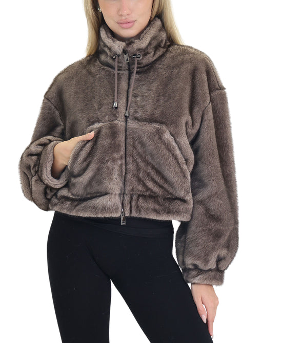 Faux Fur Bomber Jacket view 