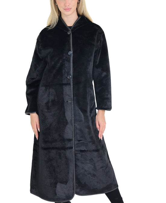 Faux Fur Coat w/ Hood view 