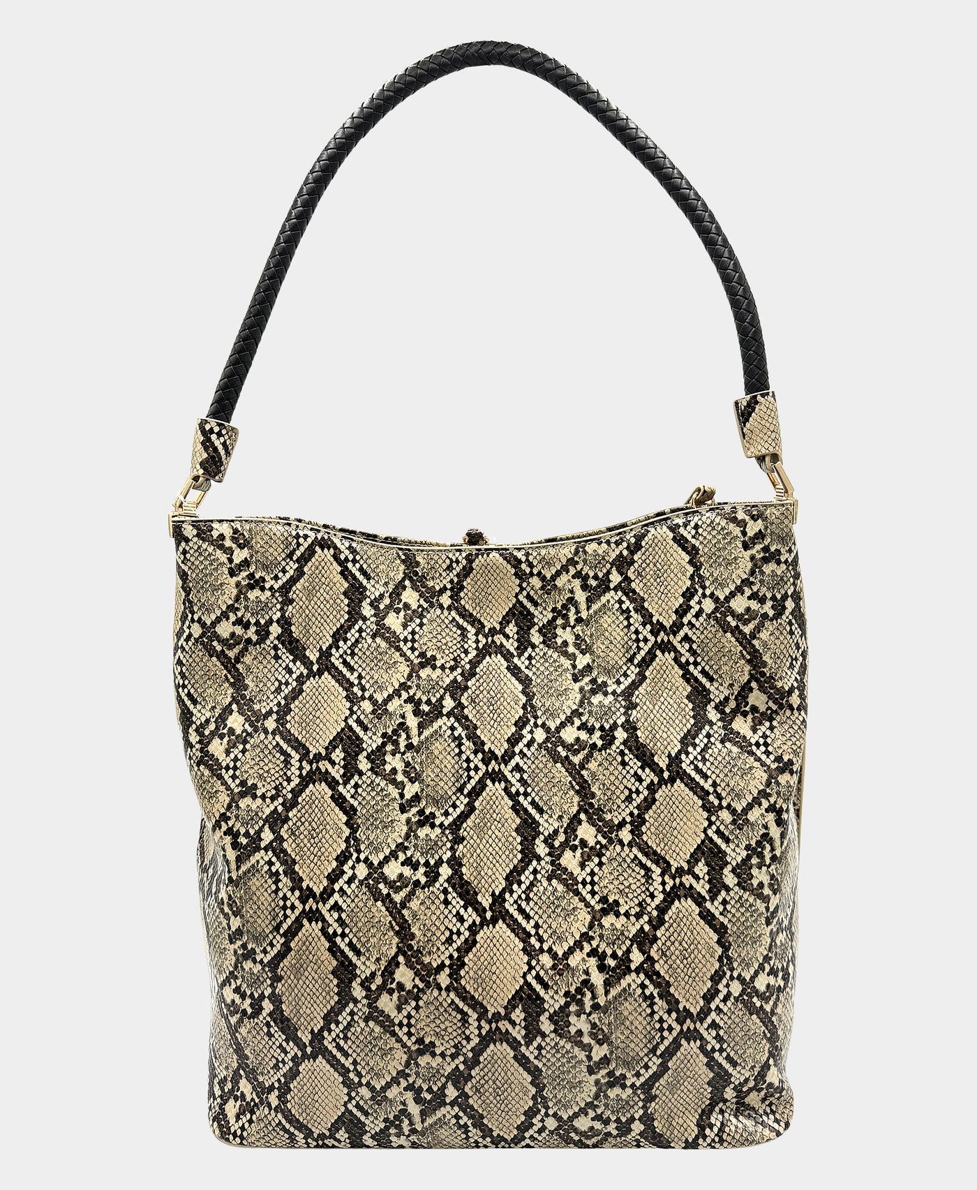 Studded Snake Print Shoulder Bag w/ Coin Purse view 2