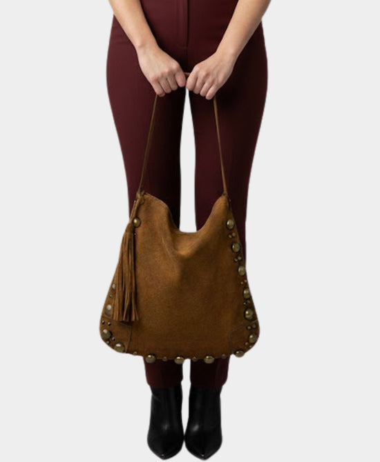 Faux Suede Tote Bag with Grommets view 