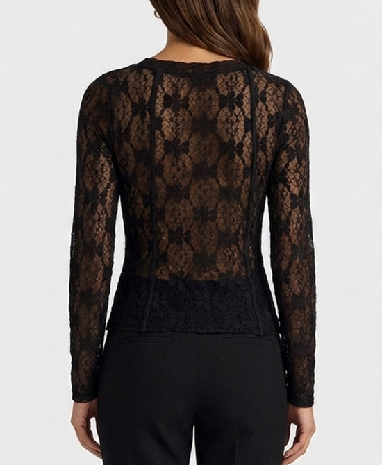 
Sheer Lace Top in BLACK view 2