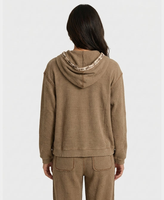 
Thermal Knit Top w/ Hood in TAN view 2