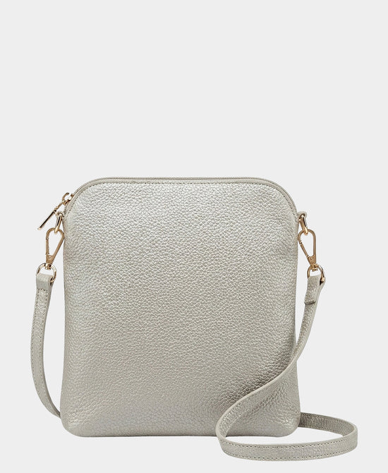 
Faux Leather Crossbody Bag w/ Tassel in SILVER view 2