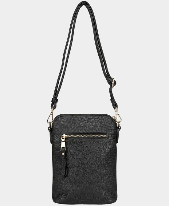 
Faux Leather Crossbody Bag in BLACK view 2
