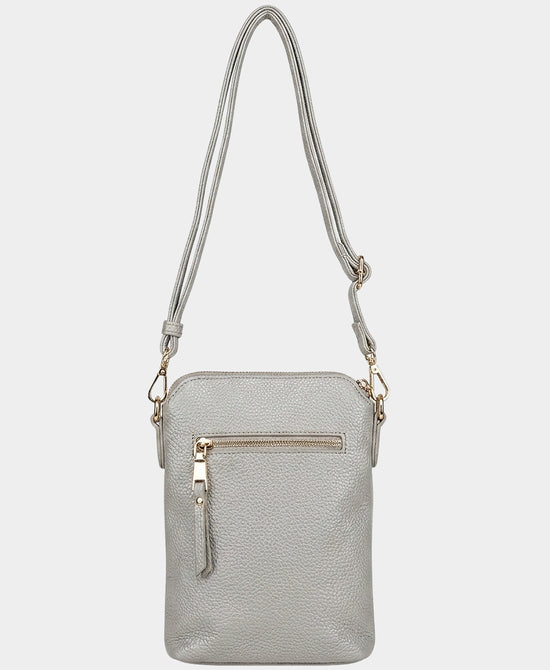 
Faux Leather Crossbody Bag in SILVER view 2