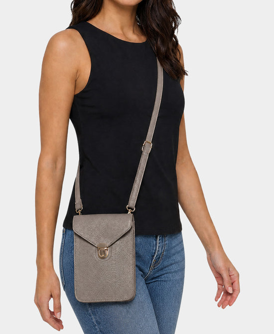
Cell Phone Holder/Crossbody Bag in DARK PEWTER view 2