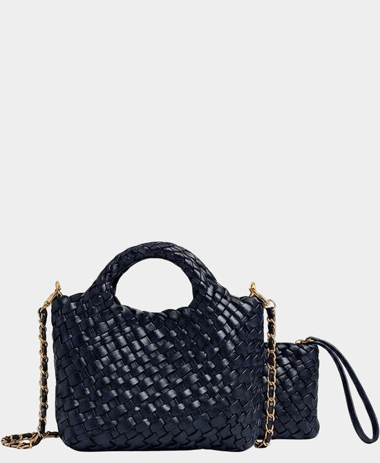 
2in1 Mini Woven Crossbody Bag in NAVY view 2